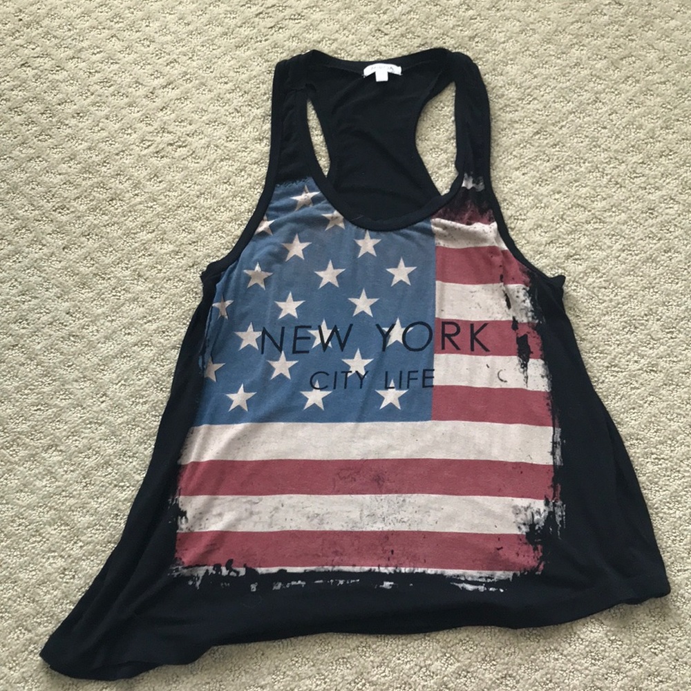 American Flag Boutique Tank Asymmetric